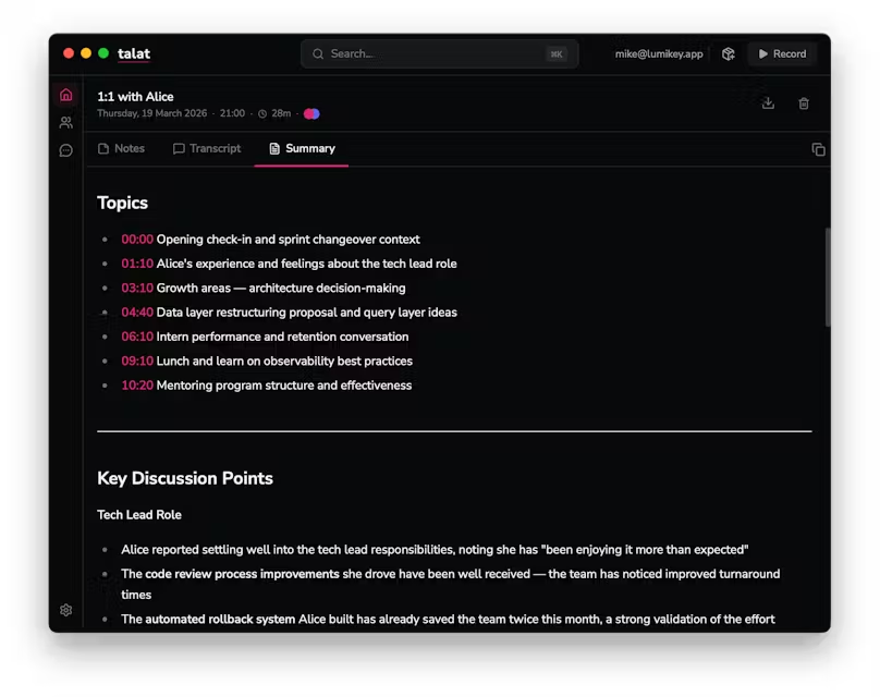 talat notetaker review